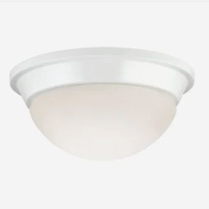 Project Source 8.75” White Satin Opal Incandescent Flush Mount Light NWT